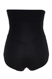 Product shot of the Everyday High Waisted Brief in colour Black (Black), from the back