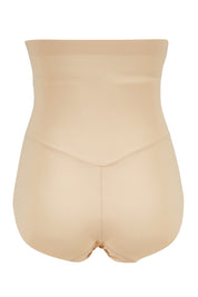 Product shot of the Everyday High Waisted Brief in colour Nude, from the back