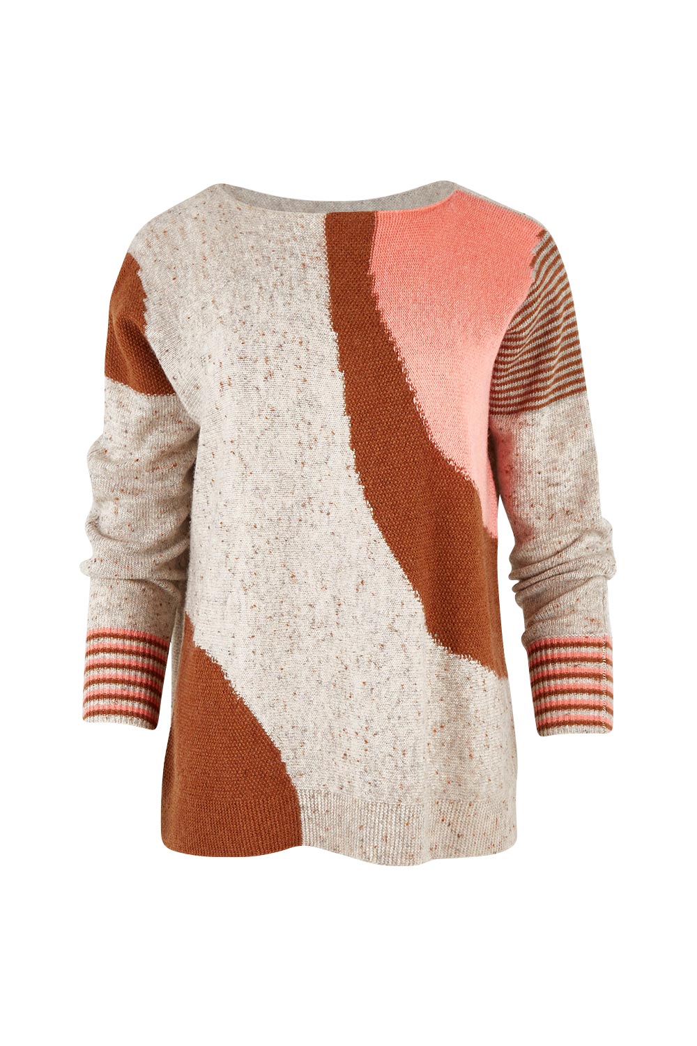 Product shot of the Whirlwind Jumper in colour Earth, from the front