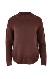 Product shot of the Cotton Mock Turtle in colour Chocolate, from the front