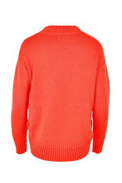 Product shot of the Cotton Mock Turtle in colour Persimmon, from the back