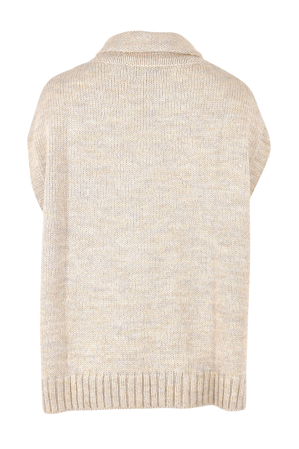 Product shot of the Lofty Tunic in colour Oat, from the back
