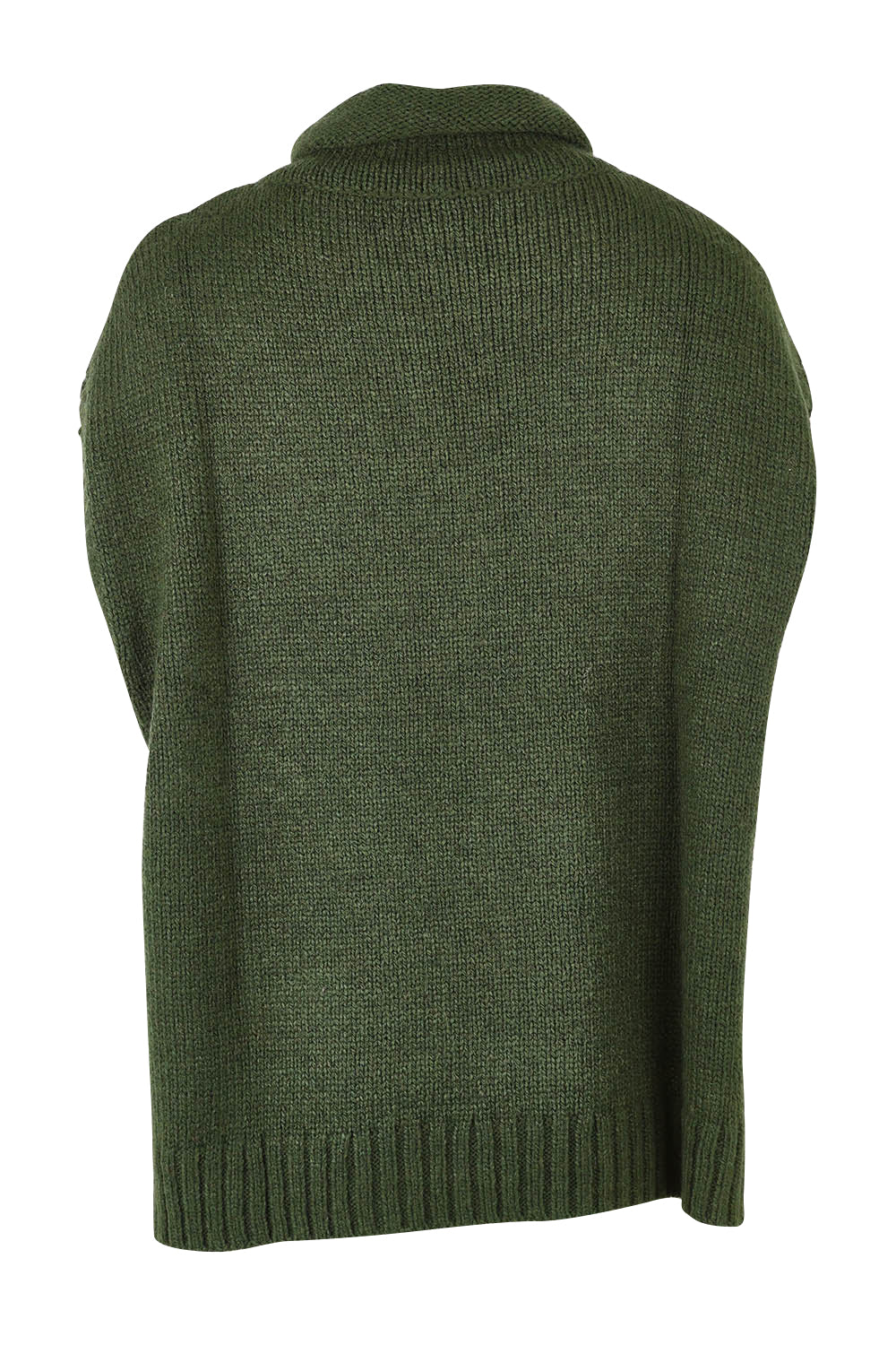 Product shot of the Lofty Tunic in colour Olive (Green), from the back