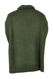 Product shot of the Lofty Tunic in colour Olive (Green), from the back