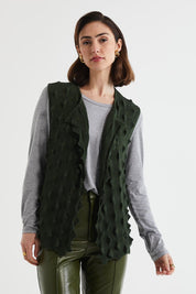 Preloved Crock Cotton Cashmere Vest - Moss
