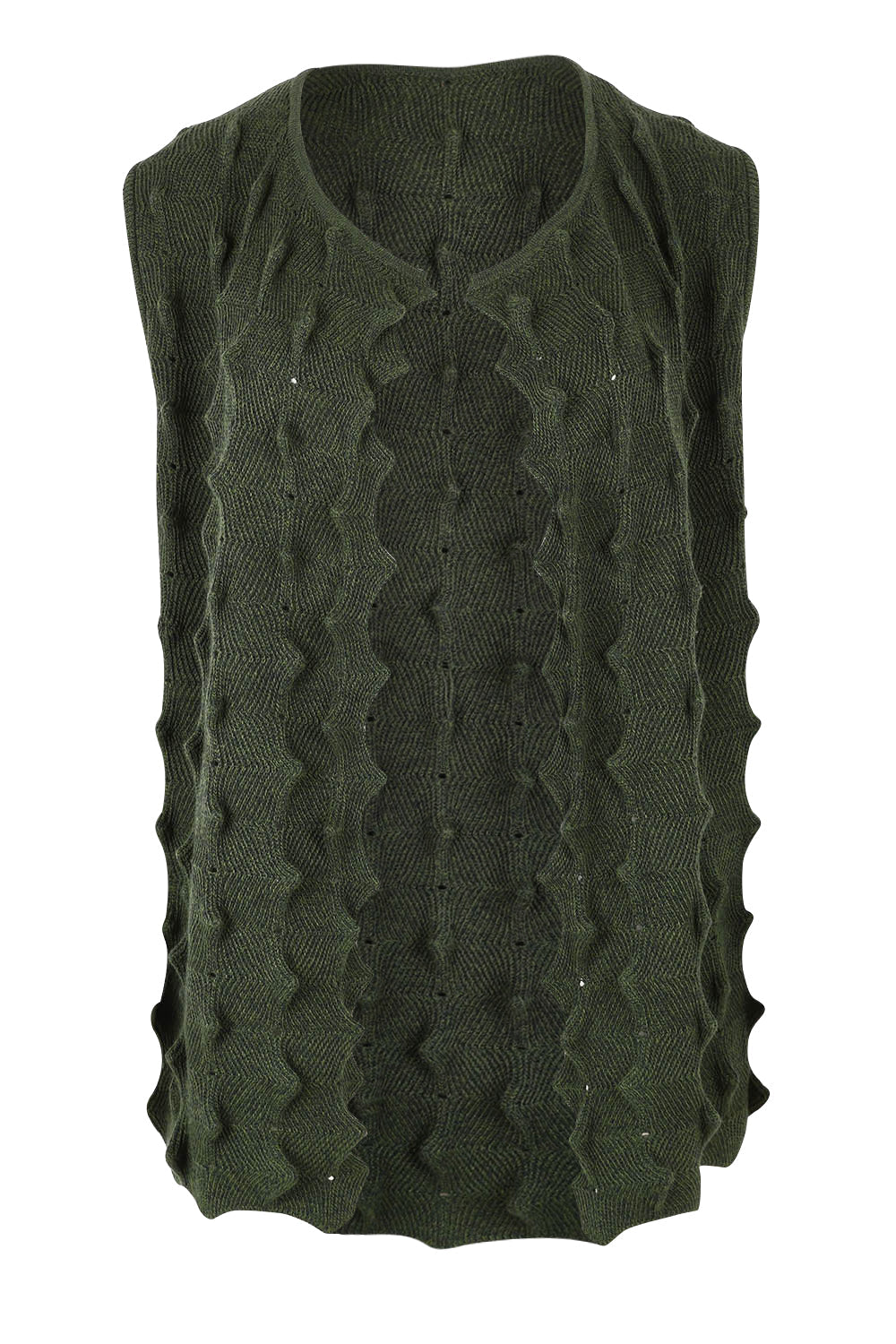 Preloved Crock Cotton Cashmere Vest - Moss