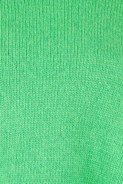 Product shot of the Wide Sleeve Lambswool Crew in colour Parakeet (Green), detail