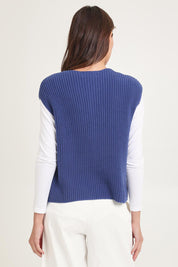 Ribbed Cotton Vest – Bluebell