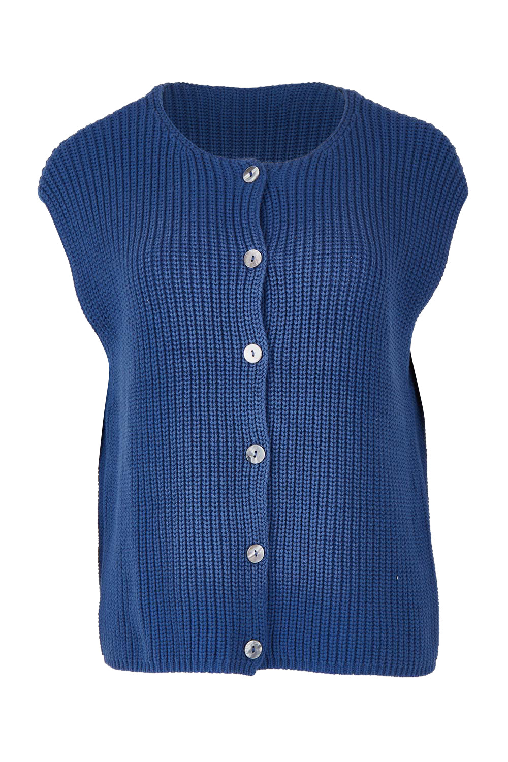 Ribbed Cotton Vest – Bluebell