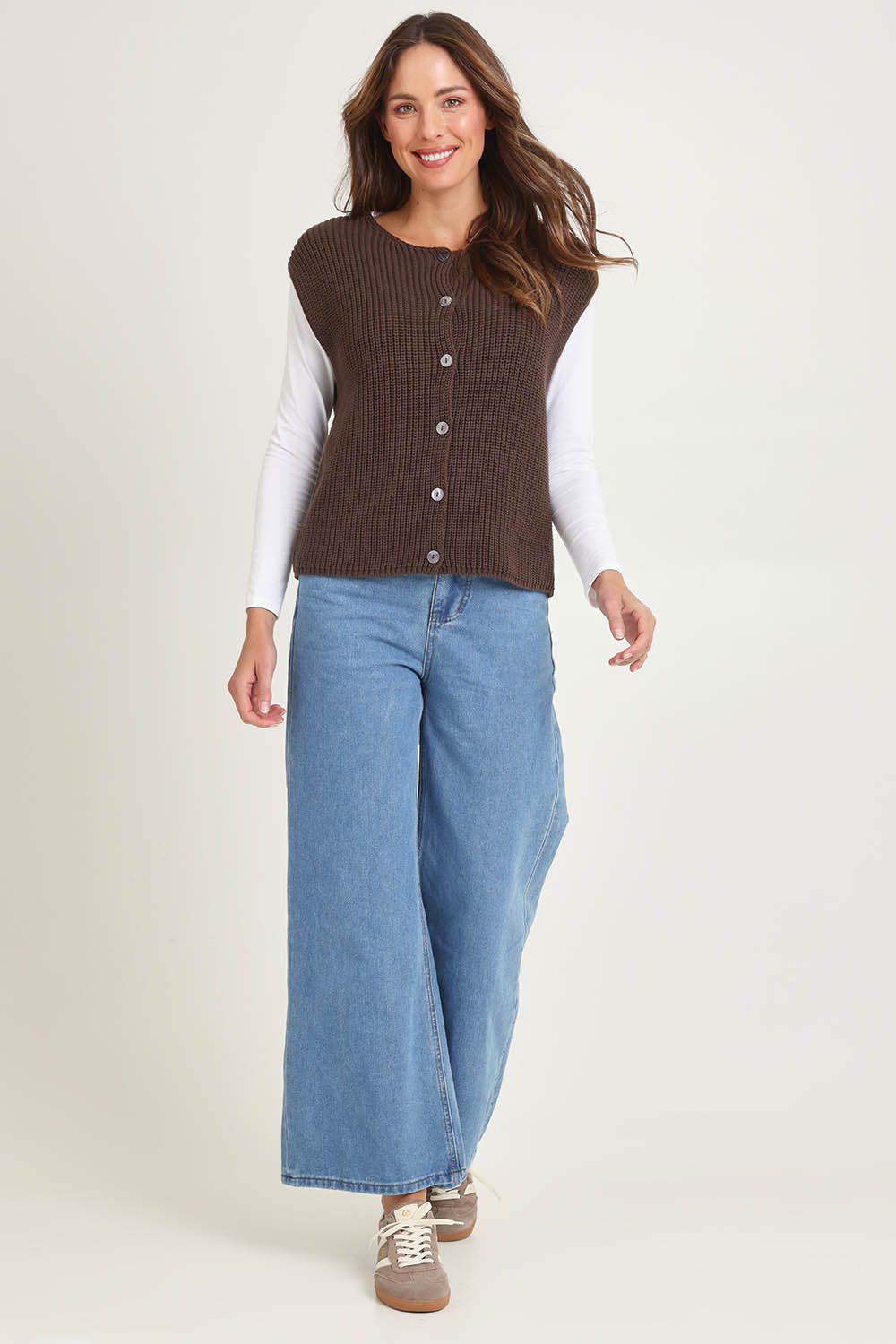 Ribbed Cotton Vest – Dkbrown