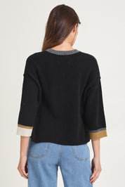 Trim Detail Wool Blend Jumper – Black