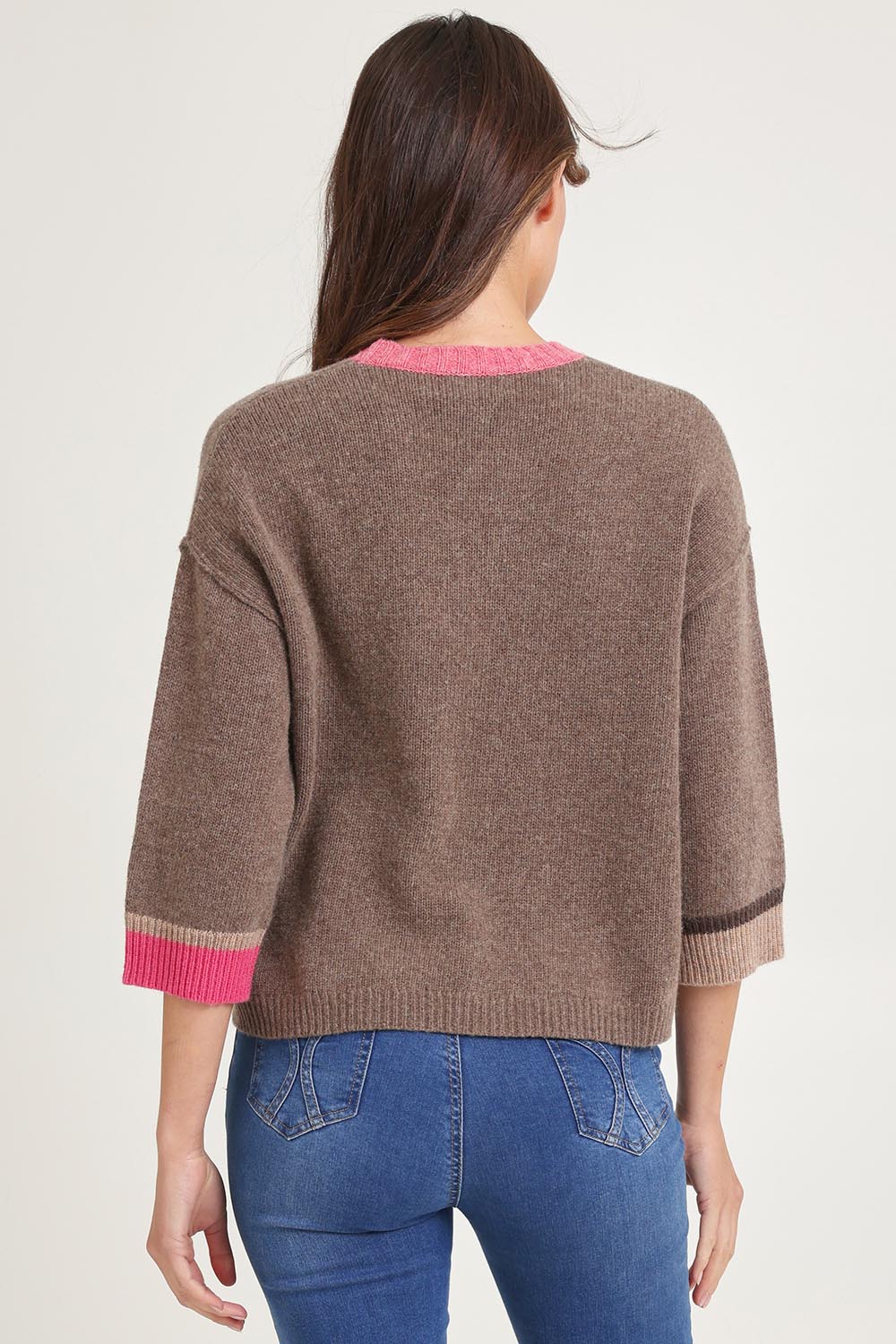 Trim Detail Wool Blend Jumper – Rosewood