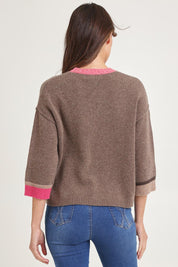 Trim Detail Wool Blend Jumper – Rosewood