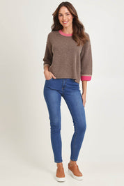 Trim Detail Wool Blend Jumper – Rosewood