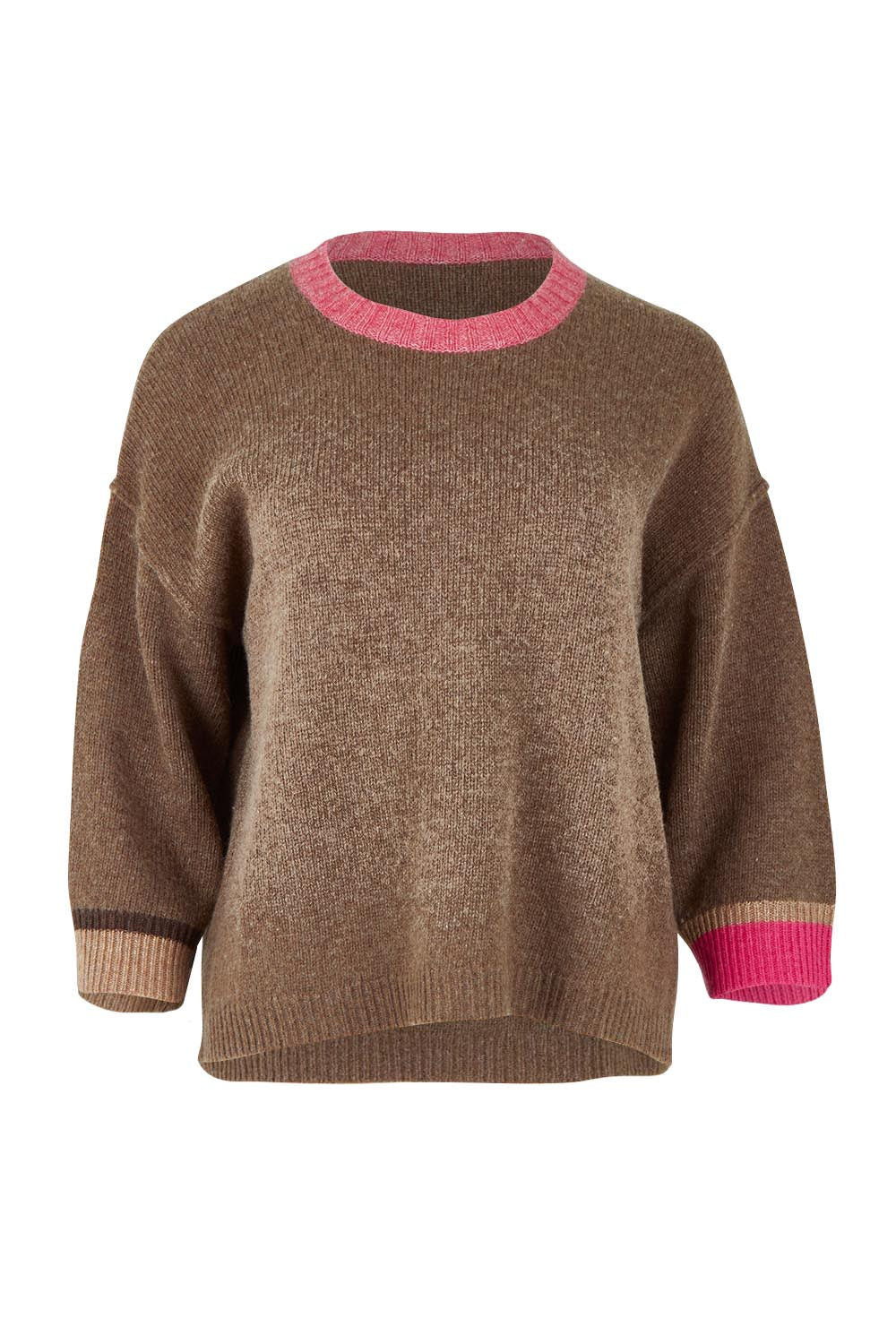 Trim Detail Wool Blend Jumper – Rosewood