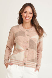 Geo Wool Blend Knit Cardi Cardi – Tawny