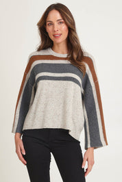 Texture Wool Blend Crew Knit - Natural