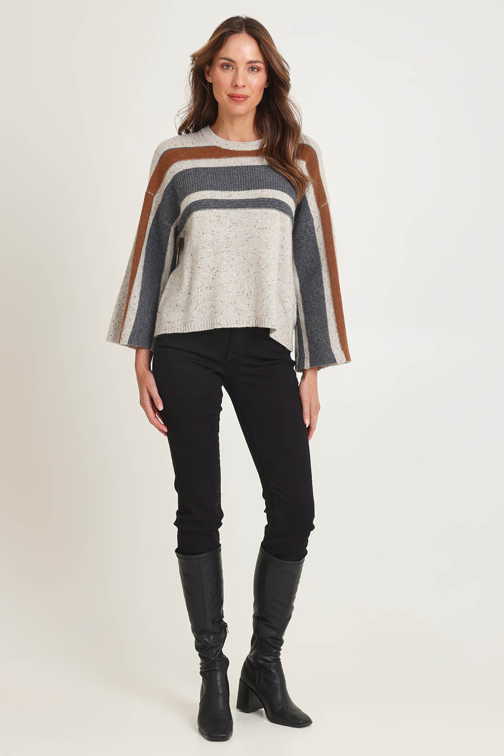 Texture Wool Blend Crew Knit - Natural