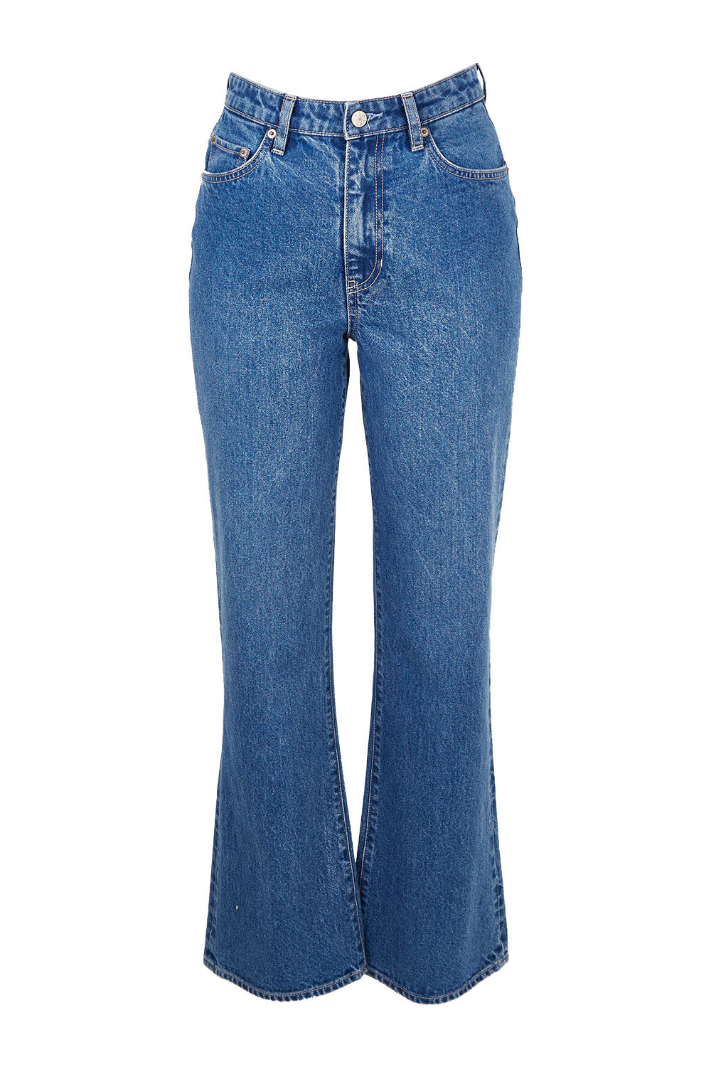 Product shot of the Hi Flare in colour Goodvibes (Blue), from the front