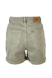 Product shot of the Girlfriend Short in colour Thyme (Green), from the back