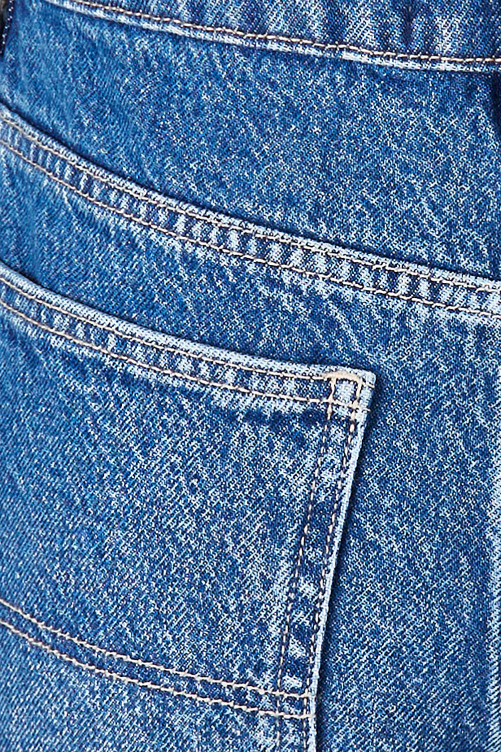 Product shot of the Mid Vintage Wide Leg in colour Indigo (Blue), detail