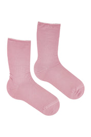 Product shot of the Comfort Top Sock in colour Rosewood (Pink), from the front