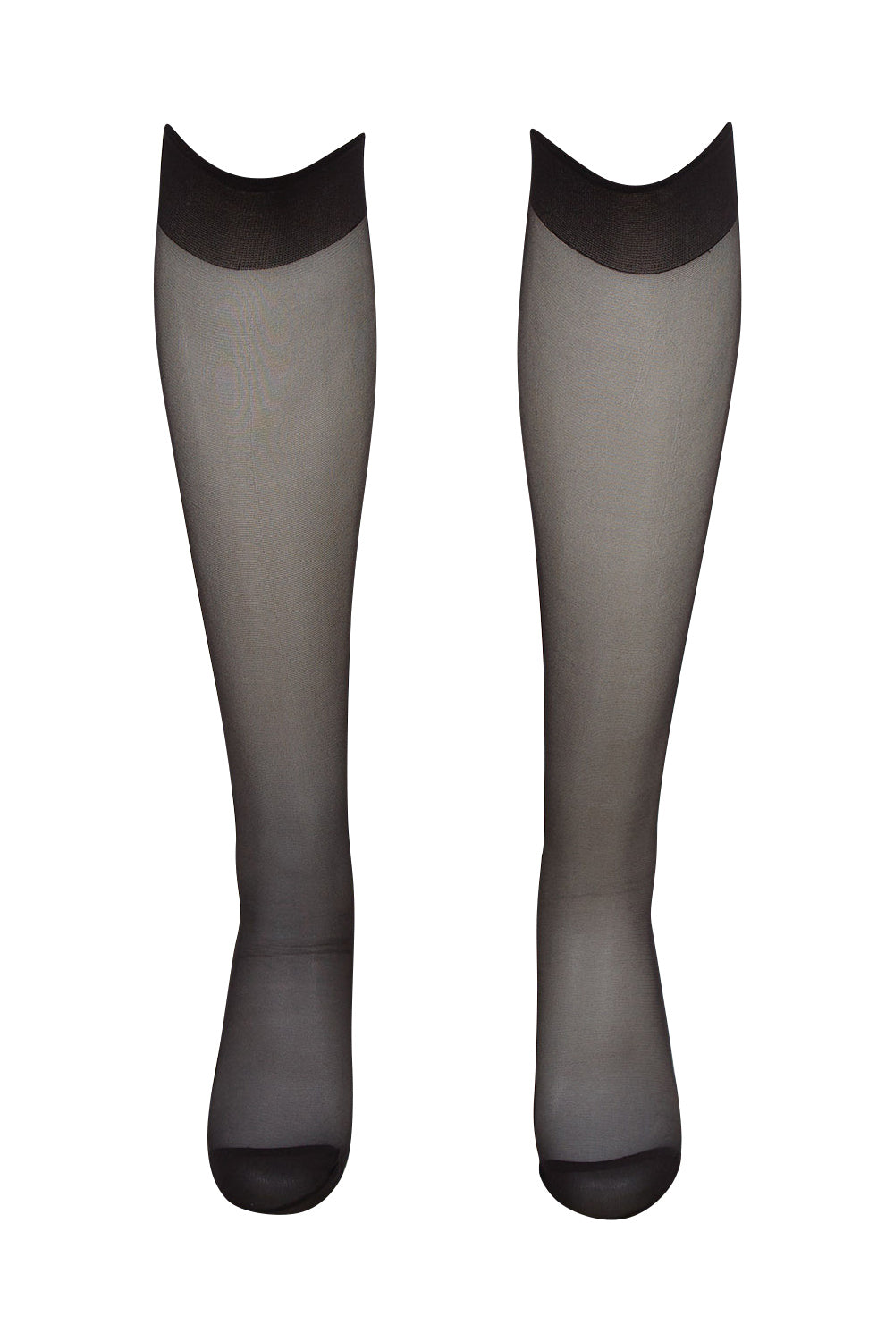 Product shot of the Eclipse Matte Knee High 2 Pack in colour Nero (Black), from the front