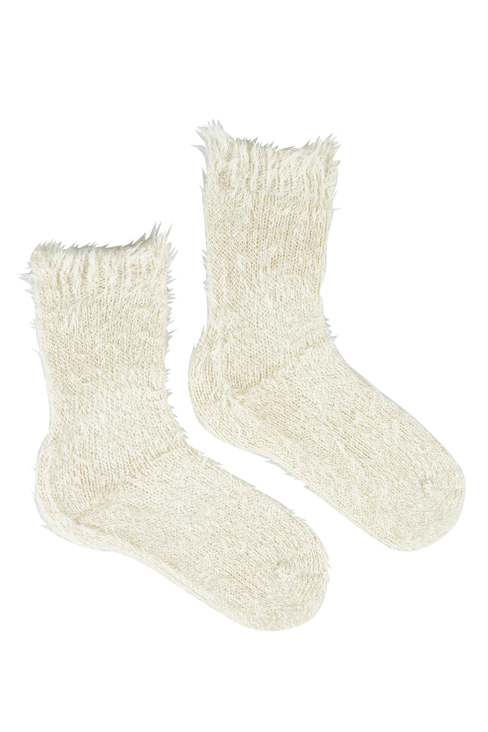 Furry Plush Sock - Cream