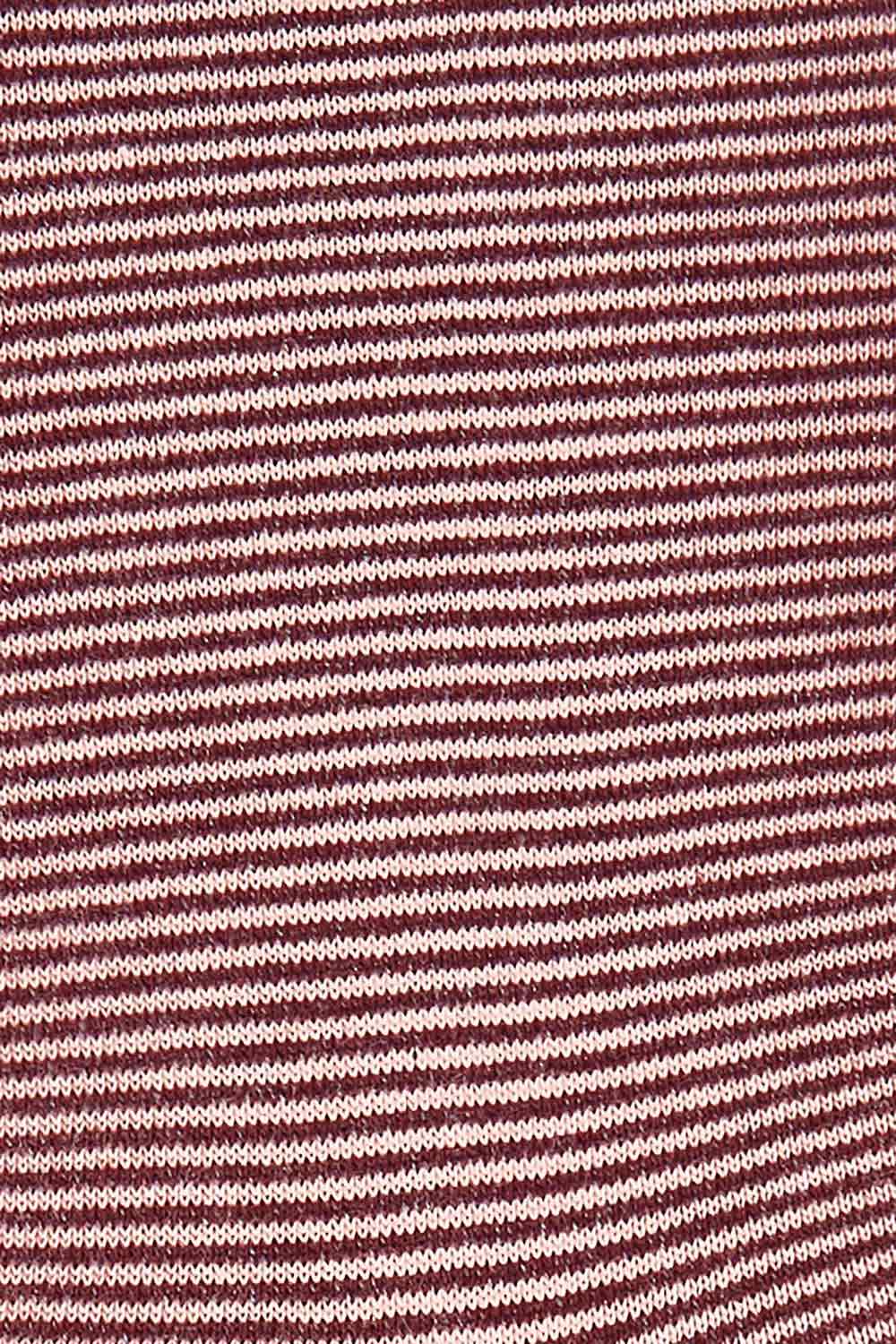 Product shot of the Lina Fine Stripe Crew Sock in colour Beetrootcy, detail