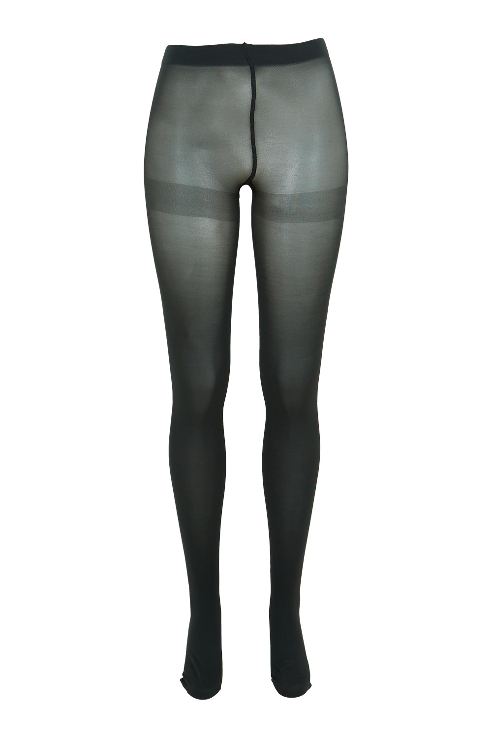 Product shot of the Suede Matte 50 Stocking in colour Deeppine (Green), from the front