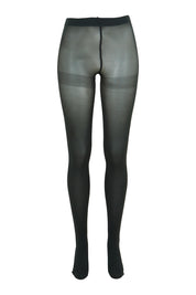 Product shot of the Suede Matte 50 Stocking in colour Deeppine (Green), from the front