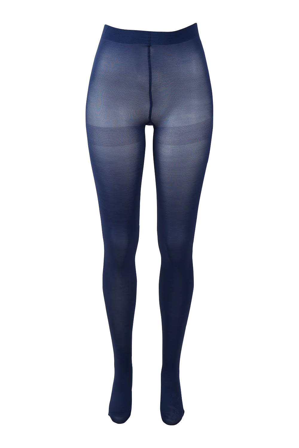 Product shot of the Suede Matte 50 Stocking in colour Navy (Blue), from the front