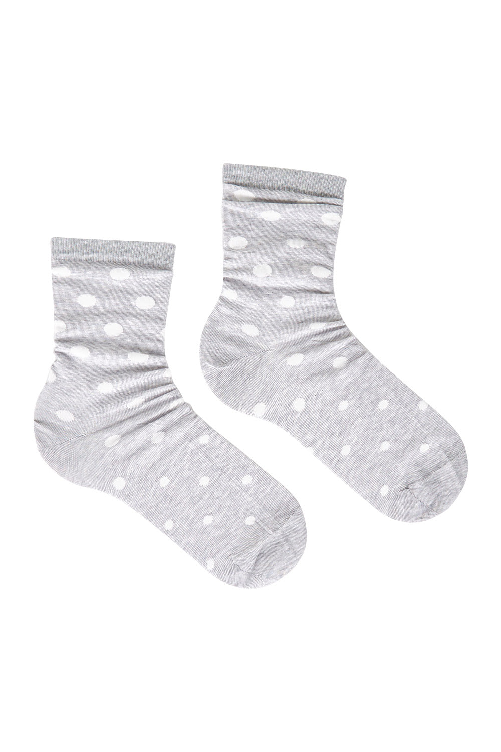 Product shot of the Gigi Spot Sock in colour Greymarle (Grey), from the front