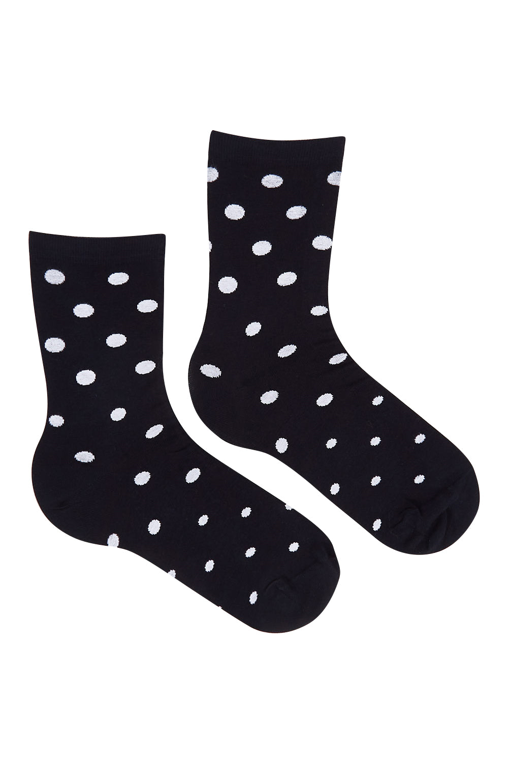 Product shot of the Gigi Spot Sock in colour Inkwhite (Blue), from the front