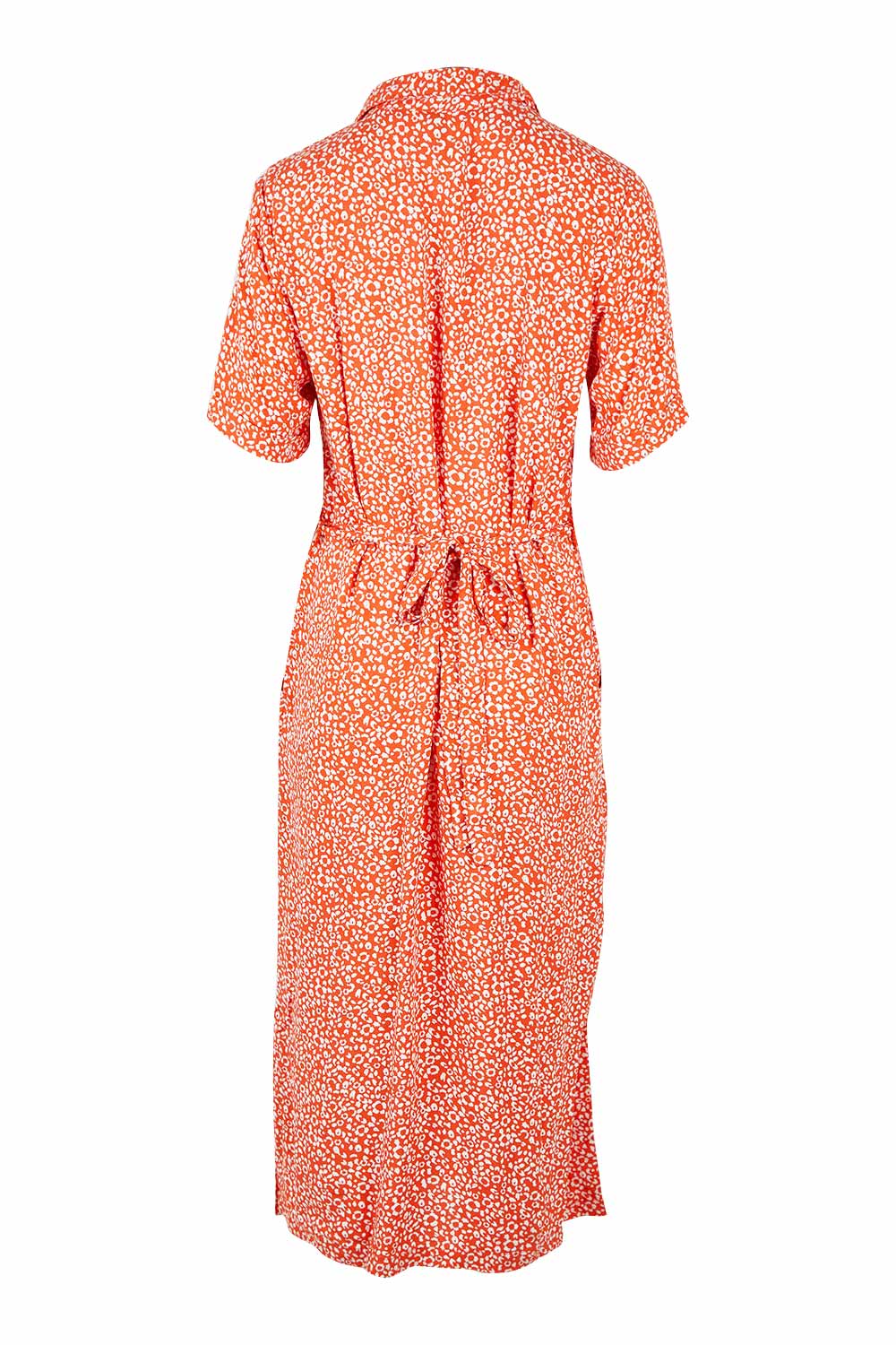 Product shot of the Causeway Dress in colour Softorang, from the back