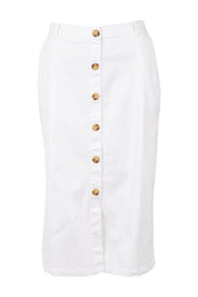 Product shot of the Orchard Skirt in colour White (White), from the front