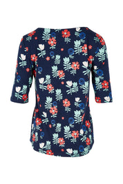Product shot of the Rockpool Top in colour Navy (Blue), from the back