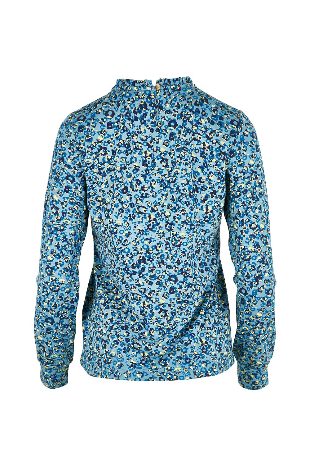 Product shot of the Bracelands Top in colour Teal (Green), from the back