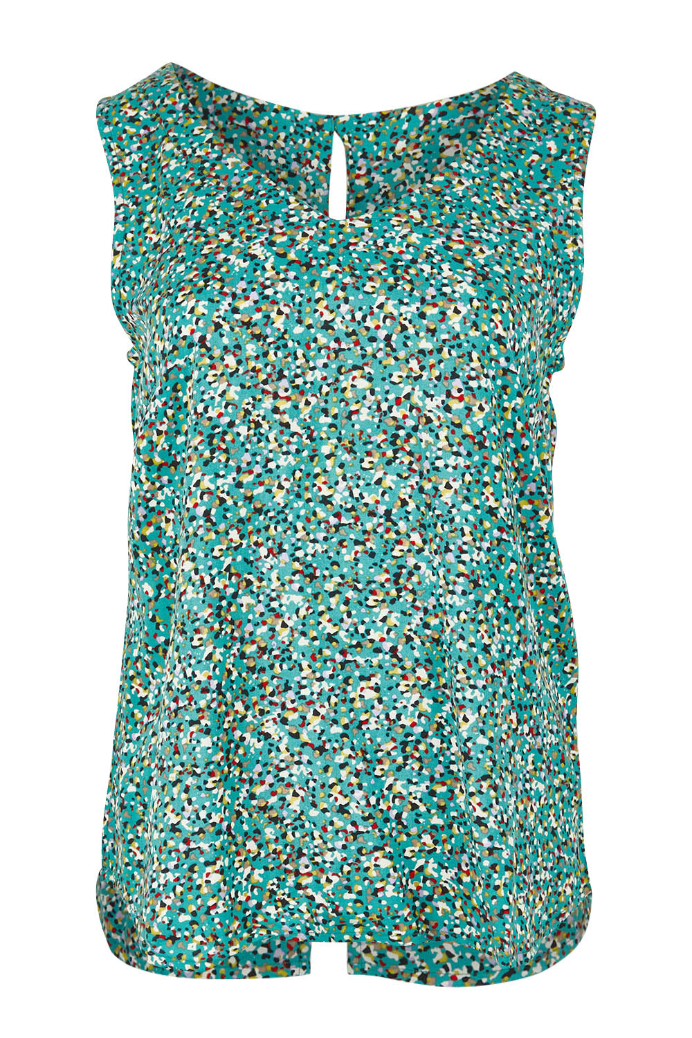Product shot of the Sea Breeze Tank in colour Seagreen (Green), from the front