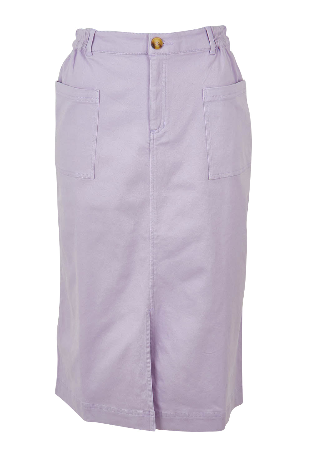 Product shot of the Rosanna Skirt in colour Lavender (Purple), from the front