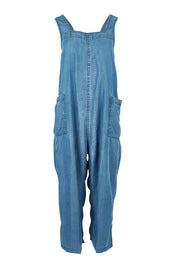 Product shot of the Edith Jumpsuit in colour Tencel (Blue), from the front