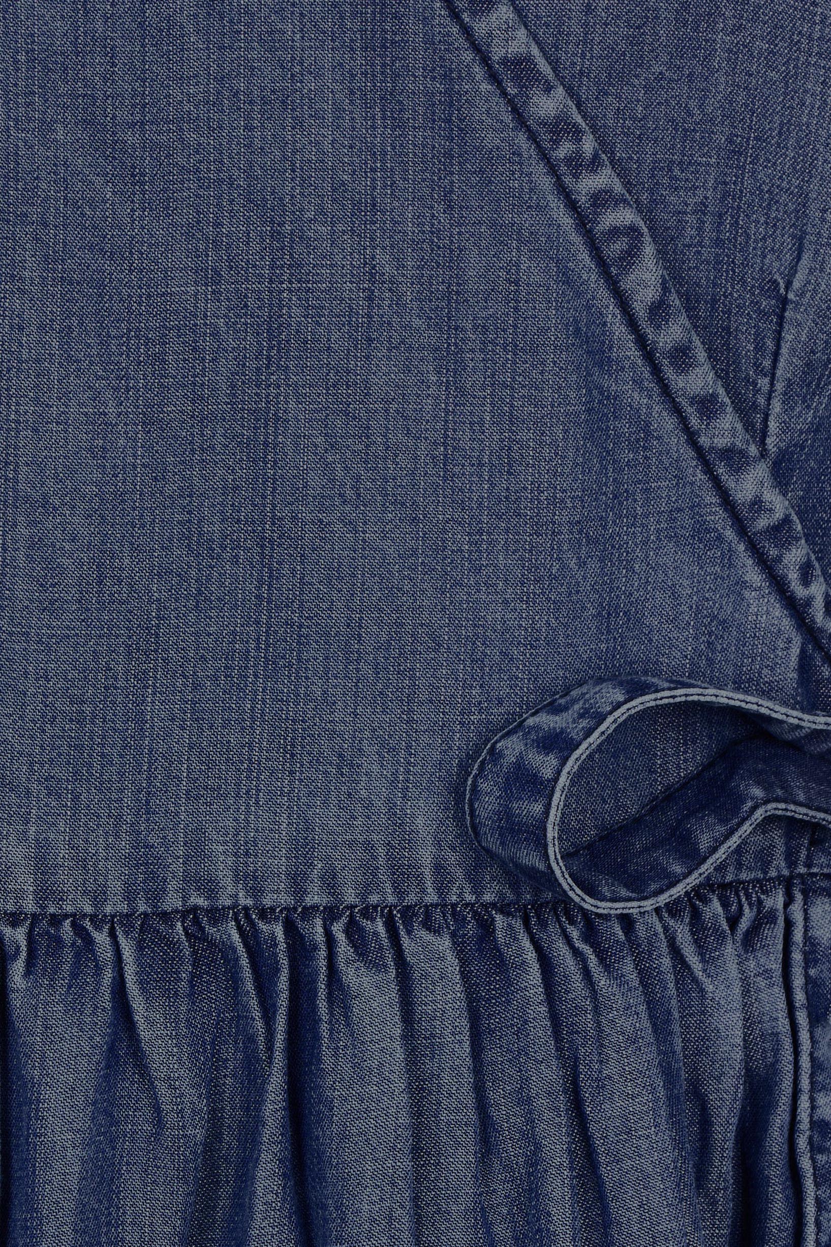 Product shot of the Christine Tencel Dress in colour Blue (Blue), detail