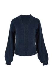Product shot of the Helene Cardigan in colour Navy (Blue), from the front