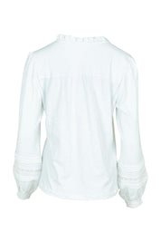 Product shot of the Bette Cotton Top in colour White (White), from the back