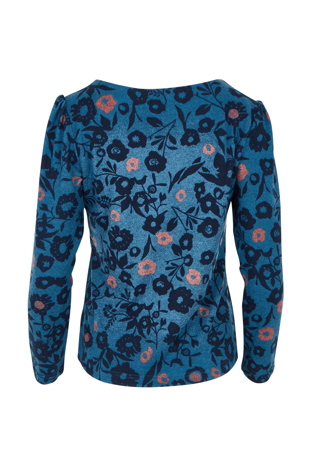 Product shot of the Abigail Top Cuckoo in colour Blue (Blue), from the back