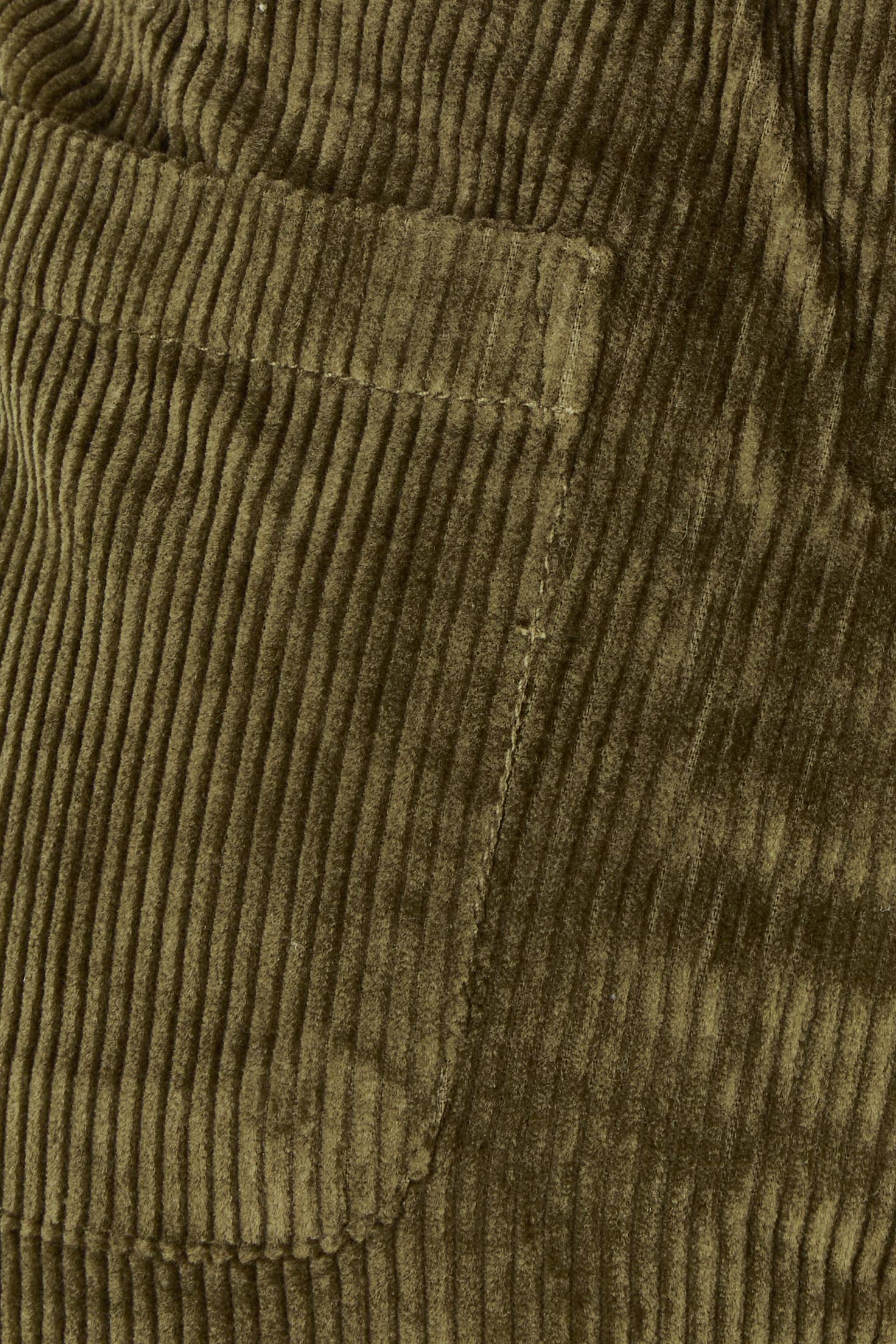 Product shot of the Brookend Cotton Cord Trouser in colour Olive (Green), detail