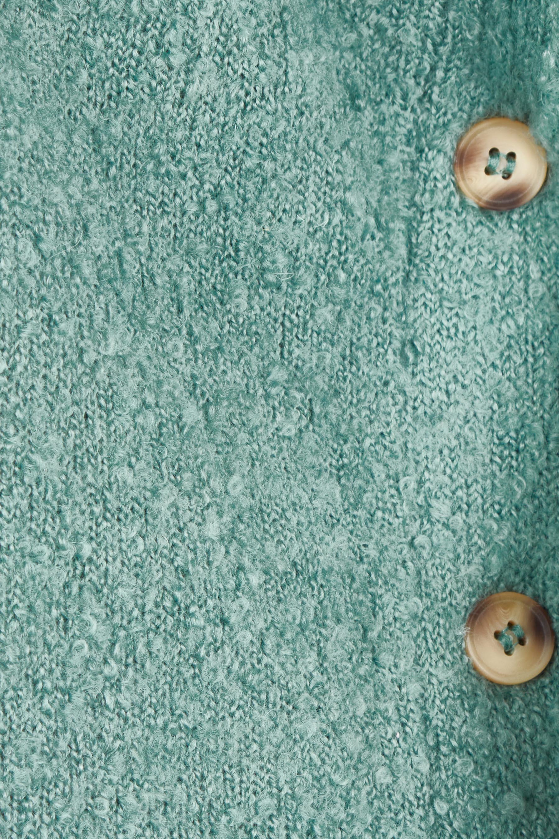 Product shot of the Tabitha Button Wool Blend Poncho in colour Duckegg (Blue), from the front