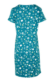 Product shot of the Heather Dress in colour Darkteal (Green), from the back