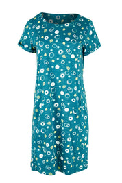 Product shot of the Heather Dress in colour Darkteal (Green), from the front