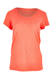 Product shot of the Cockles Tee in colour Papaya (Pink), from the front